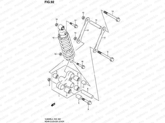 92 - REAR CUSHION LEVER (VL800BL4 E02)