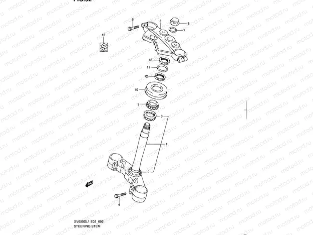 92 - STEERING STEM (SV650SUL1 E24)
