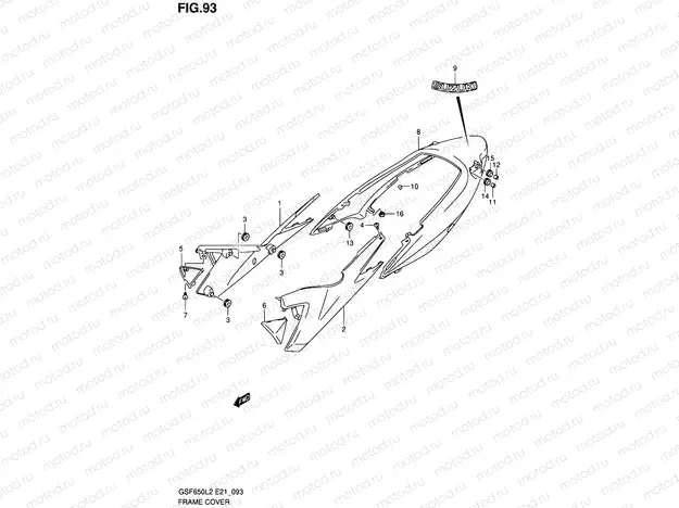 93 - FRAME COVER (GSF650SAL2 E21)
