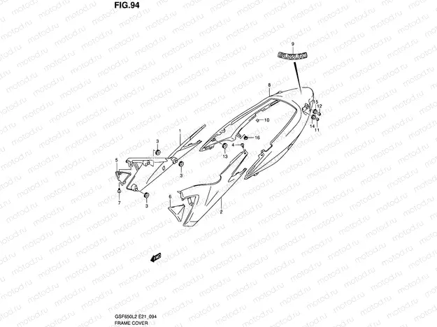 94 - FRAME COVER (GSF650SUAL2 E21)
