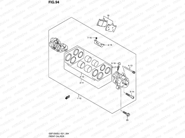 94 - FRONT CALIPER (GSF1250SAL1 E21)