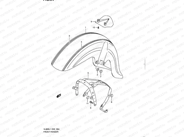 94 - FRONT FENDER (VL800CL1 E02)
