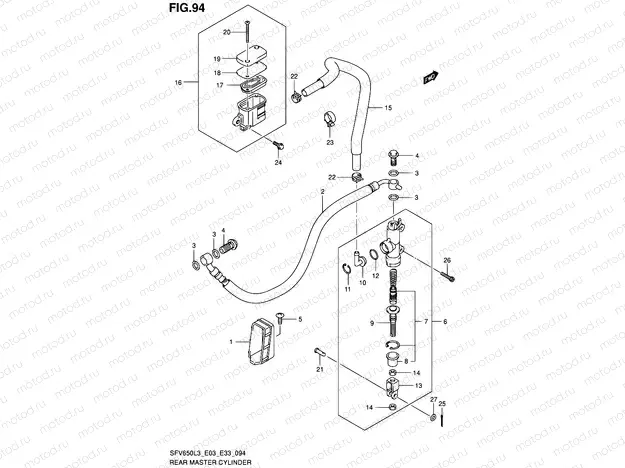 94 - REAR MASTER CYLINDER (SFV650L3 E03)