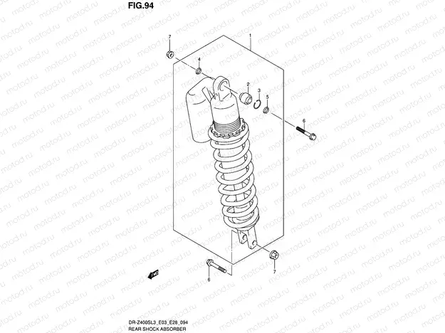 94 - REAR SHOCK ABSORBER (DR-Z400SL3 E28)