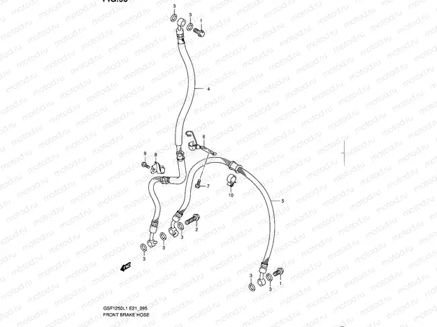 95 - FRONT BRAKE HOSE (GSF1250L1 E21)