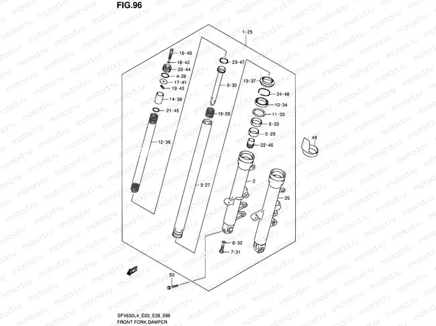 96 - FRONT FORK DAMPER (SFV650L4 E28)