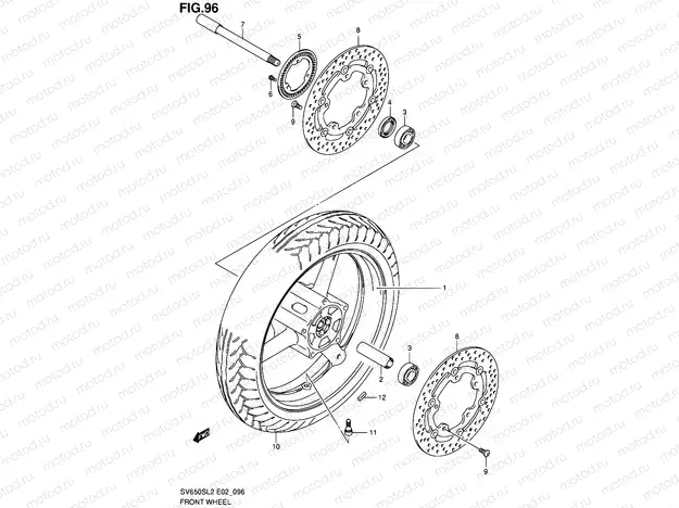 96 - FRONT WHEEL (SV650SAL2 E24)
