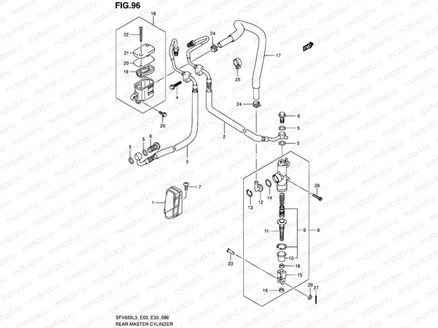 96 - REAR MASTER CYLINDER (SFV650AL3 E33)