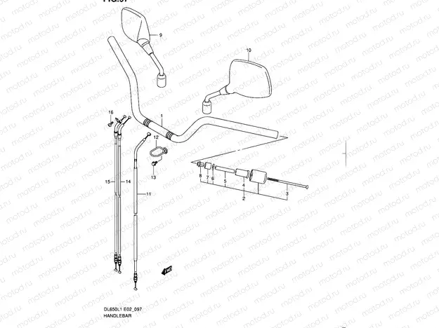 97 - HANDLEBAR (DL650AL1 E19)