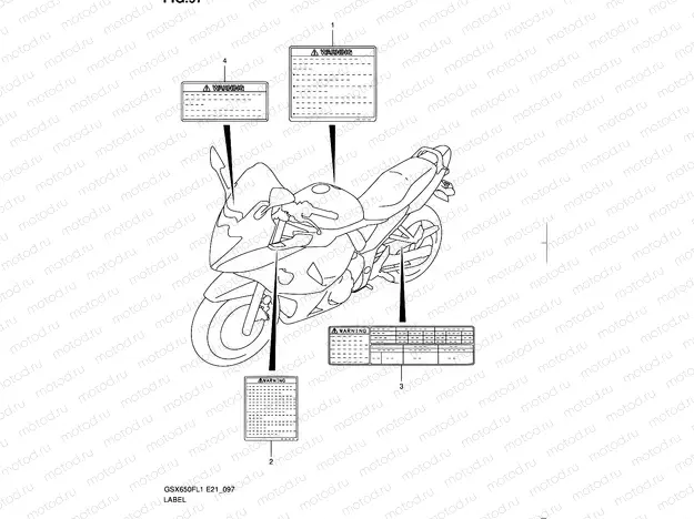 97 - LABEL (GSX650FL1 E21)