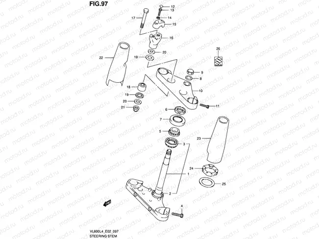 97 - STEERING STEM (VL800L4 E19)