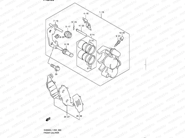 99 - FRONT CALIPER (SV650SL1 E24)