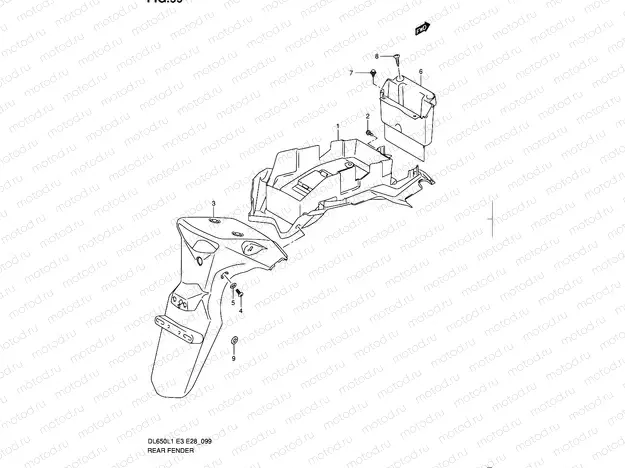 99 - REAR FENDER (DL650L1 E28)