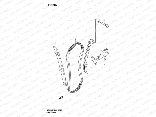9A - CAM CHAIN (MODEL K4/K5/K6/K7)