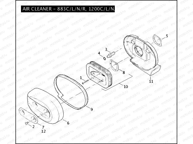 AIR CLEANER - 883C/L/N/R, 1200C/L/N/X