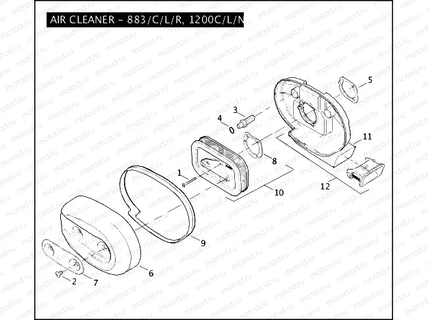 AIR CLEANER - 883/C/L/R, 1200C/L/N/R