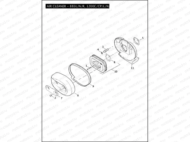 AIR CLEANER - 883L/N/R, 1200C/CP/L/N/X