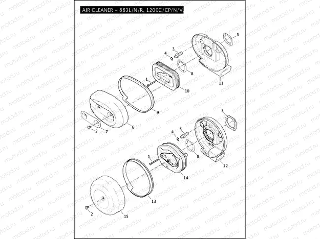 AIR CLEANER - 883L/N/R, 1200C/CP/N/V/X
