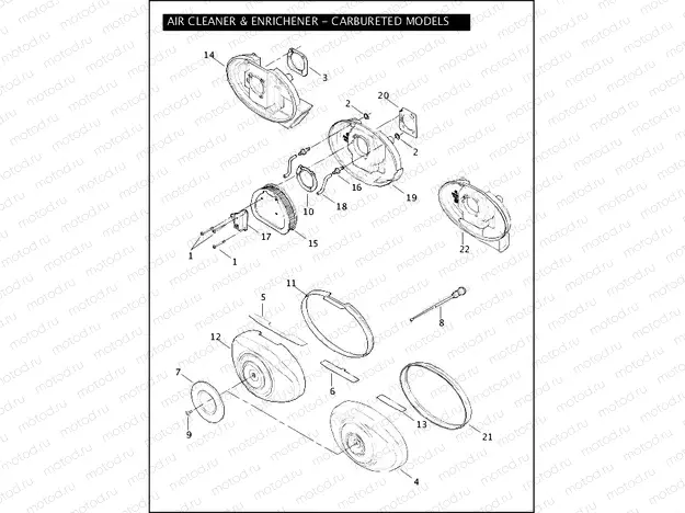 AIR CLEANER AND ENRICHENER - CARBURETED MODELS