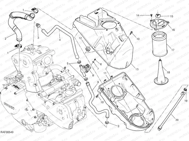 AIR INTAKE - OIL BREATHER [MOD:M 1200R]