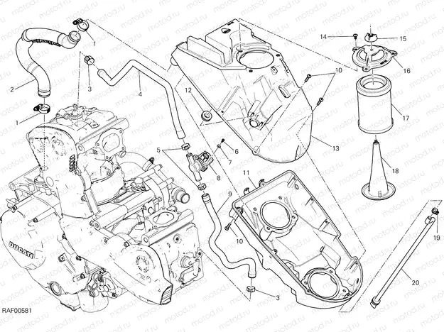 AIR INTAKE - OIL BREATHER [MOD:M 1200S]