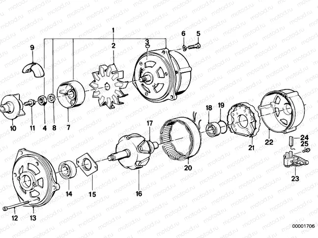 Alternator, individual parts