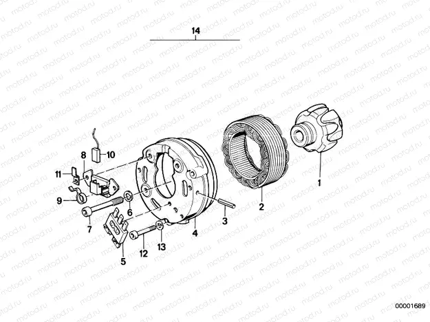 Alternator, individual parts