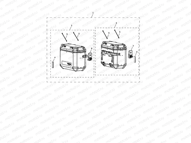 Aluminium pannier kit, silver, KL (expedition)