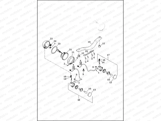 AUXILIARY/FOG LAMPS AND TURN SIGNALS, FRONT - FLHC, FLHCS