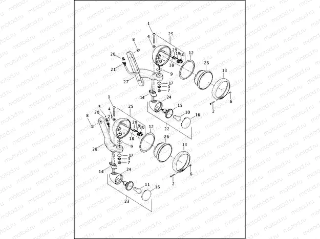 AUXILIARY/FOG LAMPS AND TURN SIGNALS, FRONT - FLHTCU, FLHTK AND FLHTKL (2 OF 2)