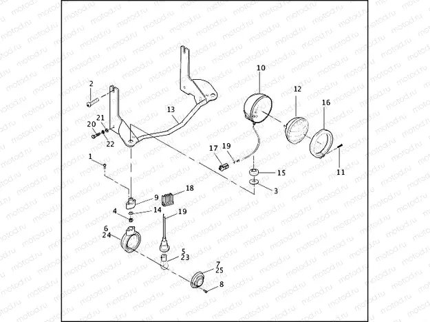 AUXILIARY/FOG LAMPS & FRONT TURN SIGNALS - FLHT/C, FLHR (1 OF 2)