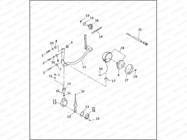 AUXILIARY/FOG LAMPS & FRONT TURN SIGNALS - FLSTC