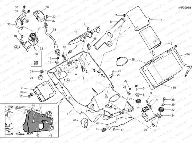 BATTERY HOLDER [MOD:MS1200S;XST:AUS,EUR,FRA,JAP]