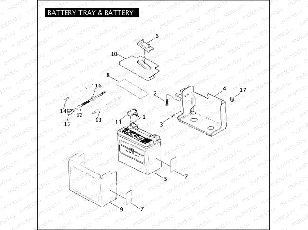 BATTERY TRAY & BATTERY