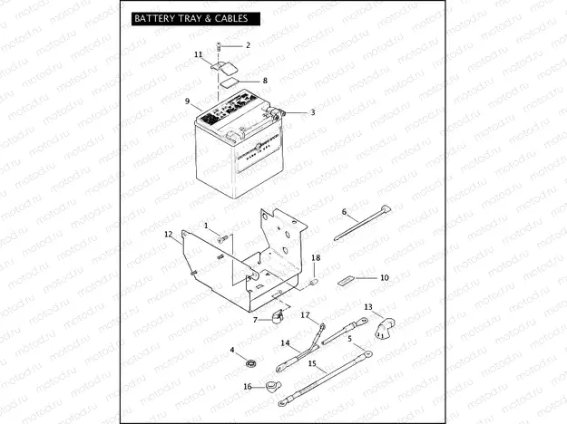 BATTERY, TRAY, & CABLES