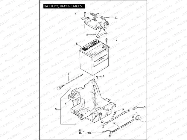 BATTERY, TRAY & CABLES