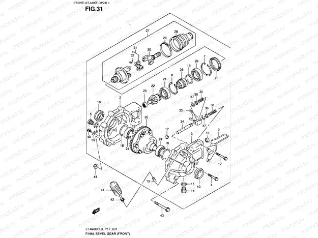 BEVEL GEAR (FRONT) (LT-A400FL3 P24)