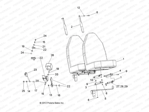 BODY | BODY, BUCKET SEAT RIGHT FIXED - L12G6A/L12G6S (49GEMBODY12BUCKETRT)