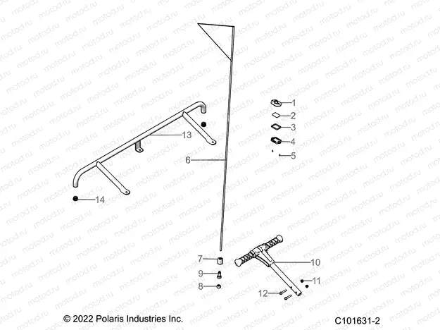 BODY | BODY, BUMPER, REAR, FLAG, BEACON, AND PASS HANDLE - A22HZB15D1/D2 (C101631-2)