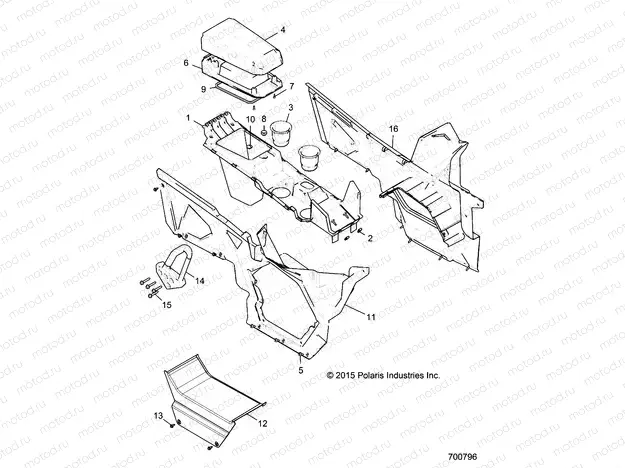 BODY | BODY, CENTER CONSOLE - R16RGE99A7/AE/AV (700796)