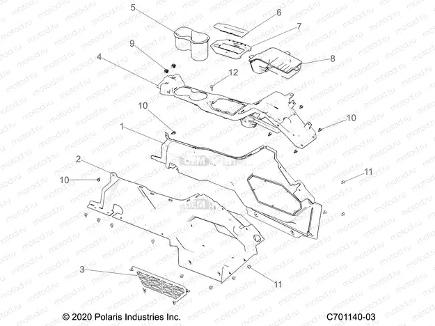 BODY | BODY, CENTER CONSOLE - Z22RGL2KAP/AL/BK/BP/BT (C701140-03)