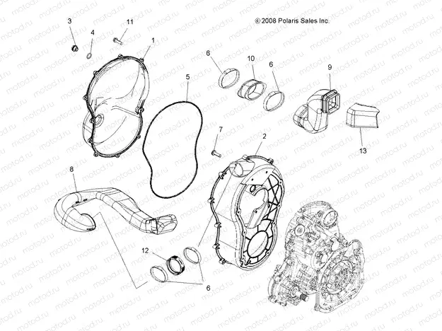 BODY | BODY, CLUTCH COVER - A09ZN85/8X ALL OPTIONS (49ATVCLUTCHCVR09SPXP550)