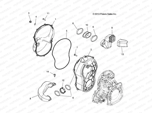 BODY | BODY, CLUTCH COVER - A15SVE95FW (49ATVCLUTCHCVR14SCRAM)