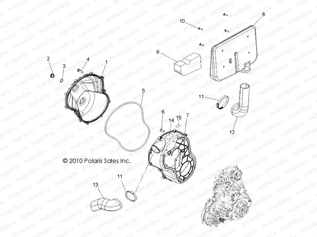 BODY | BODY, CLUTCH COVER and DUCTING - R13WH90DG (49RGRCLUTCHCVR11DCREW)
