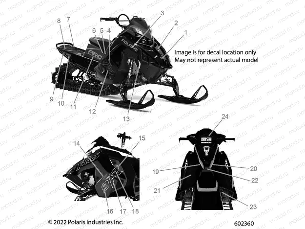 BODY | BODY, DECAL, BLACK SIDE PANEL W/FLAT BLACK ACCENT - S23TFM9BS (602360)