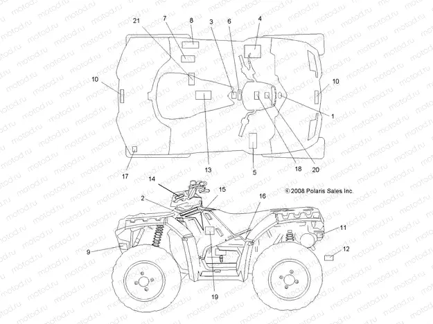 BODY | BODY, DECALS - A09ZN85/8X ALL OPTIONS (49ATVDECAL09SPXP850)