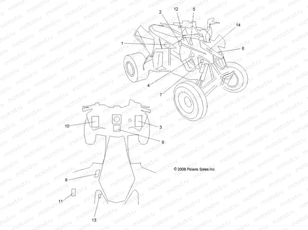 BODY | BODY, DECALS - A10GJ45AA (49ATVDECAL09OUT450)