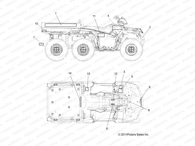 BODY | BODY, DECALS - A13CF76AA (49ATVDECAL12SP6X6)