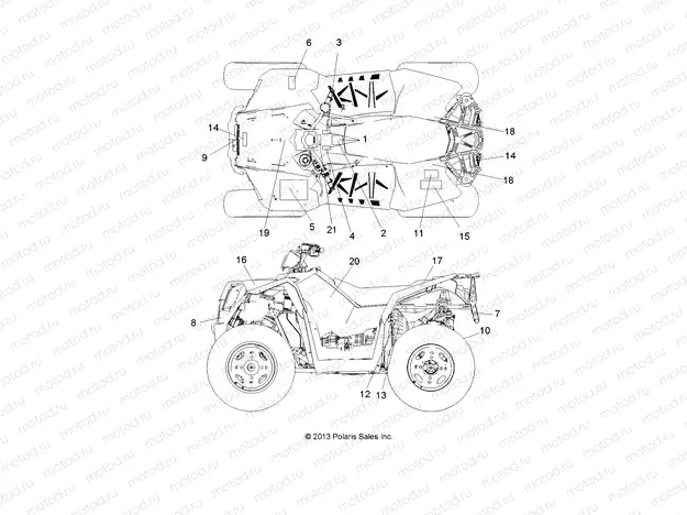 BODY | BODY, DECALS - A13GH85AJ/EAK (49ATVDECAL13850SCRAM)