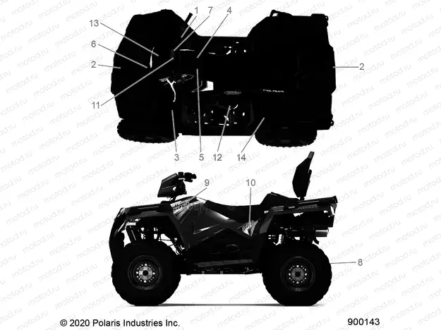 BODY | BODY, DECALS - A20SDE57F1/S57C5 (900143-01)